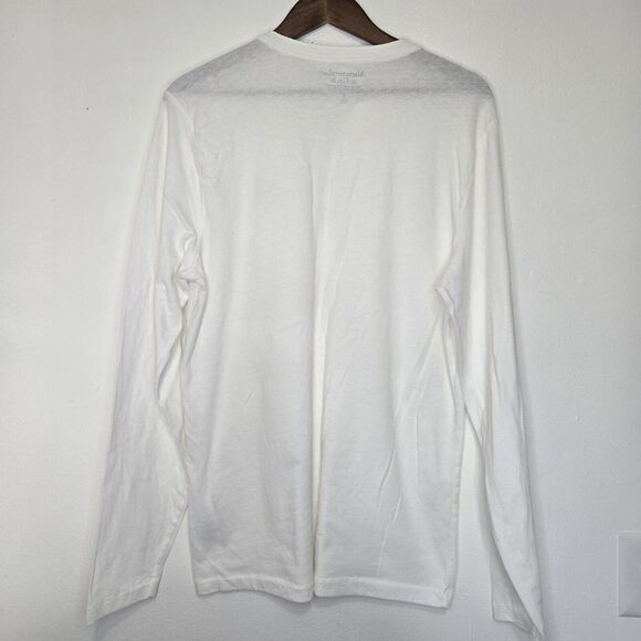 A&F Abercrombie & Fitch Size Large Mens Long‎ Sleeve White Crew Neck T-Shirt VTG - Picture 5 of 7